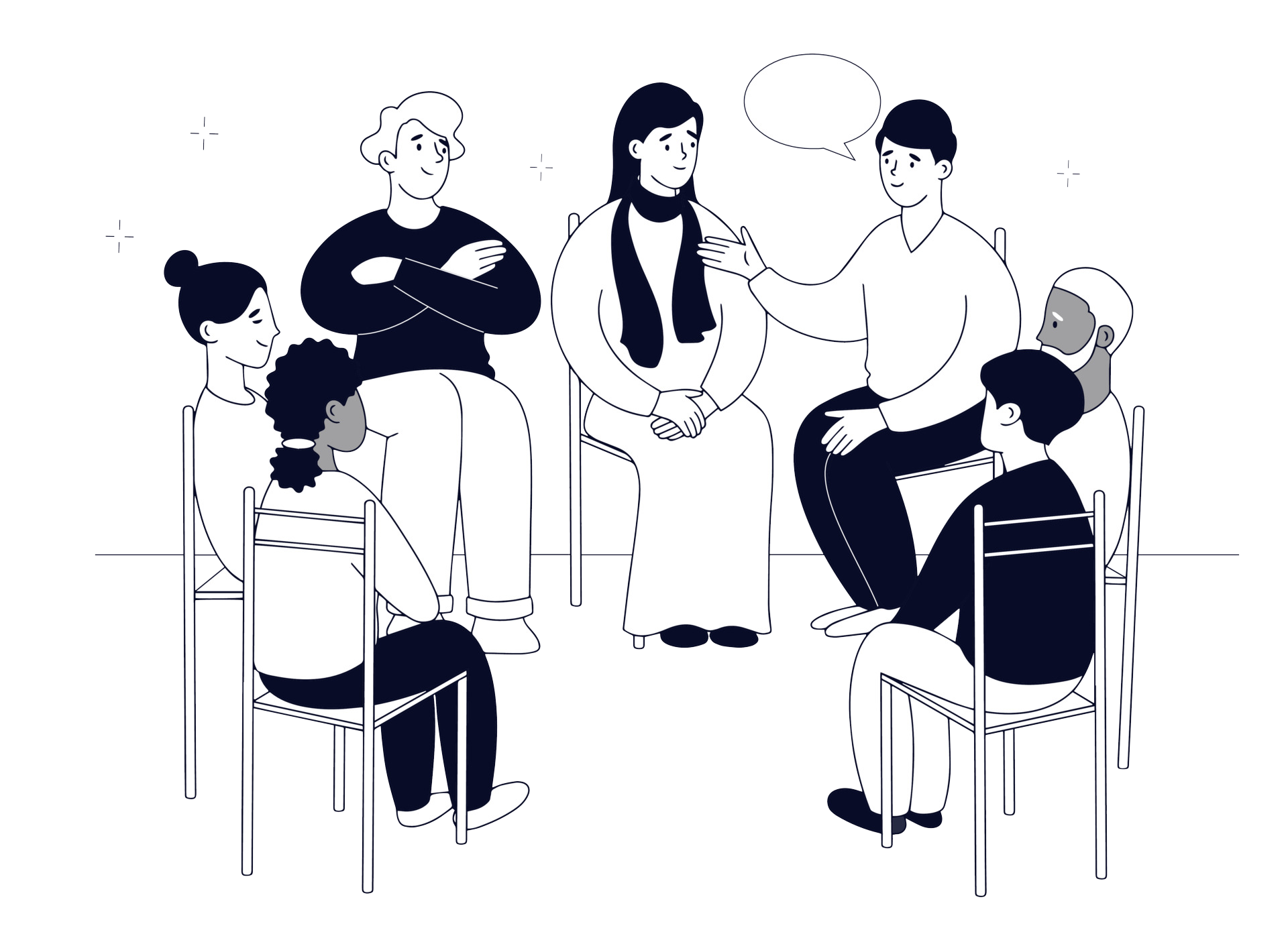 Writing Groups Gloucestershire - Group of People sat around discussing